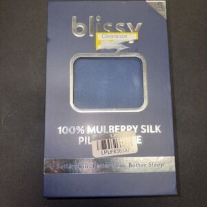 Blissy Standard 100% Mulberry Silk Pillowcase Navy Blue 20692